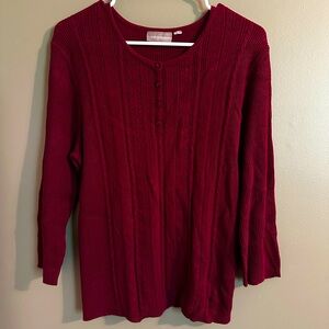 Croft & Barrow Deep Red Cable Knit Sweater